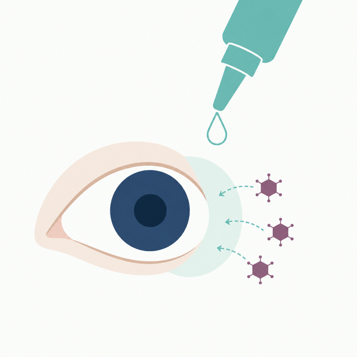 Ocular GPS543 — eye dropper administering antiviral treatment for viral eye infections